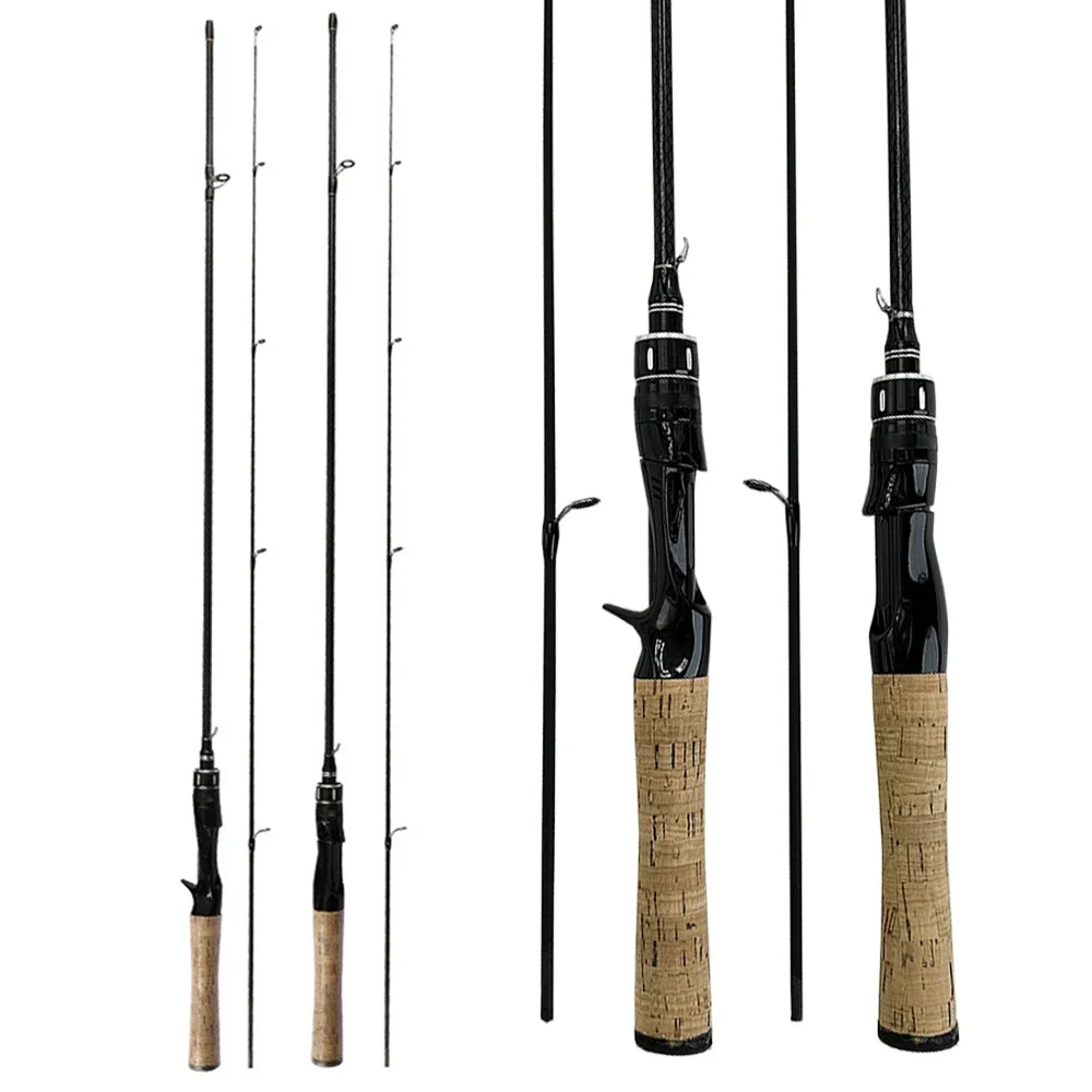 Draagbare Carbon Lokken Hengel en Reel Combo Set 1.68/1.8m Baitcasting/Spinning Visserij-reel Met Lijn voor karpervissen Pesca