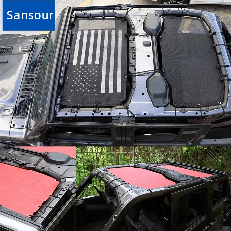 Car Top UV Sun Protection Mesh Sunshade Cover for Jeep Wrangler JL 2018 2019 2020 2021 2022 2023 Insulation Net Accessories