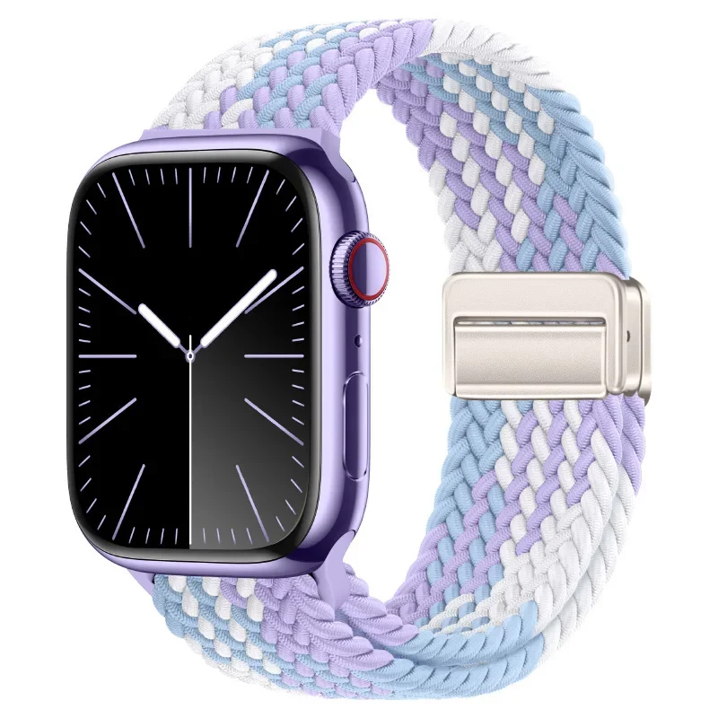 Magnetic Braided Strap For iWatch SE 5 6 7 8 9 10 11 Ultra 2 3 Bracelet for Apple Band 38mm 40mm 41mm 42mm 44mm 45mm 46mm 49mm