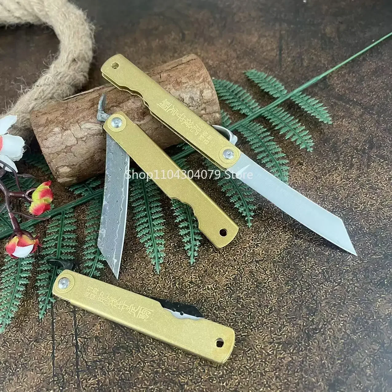 التكتيكية مغامرة الإنقاذ سكين للفرد البرية بقاء فائدة سكينة الفاكهة EDC التخييم في الهواء الطلق النحاس مقبض سكين صيد #6