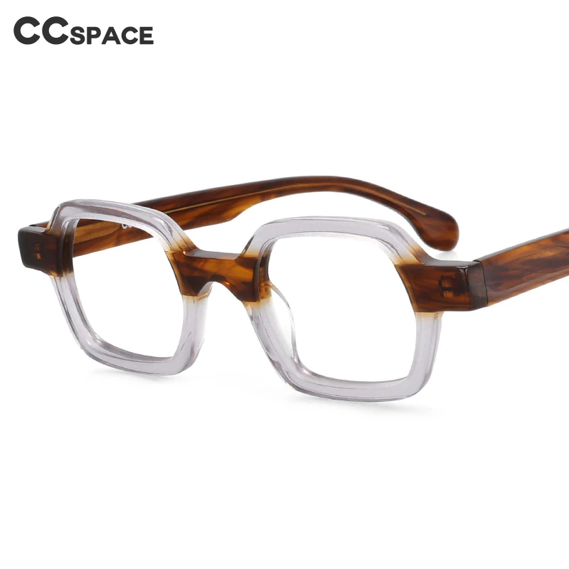 

49804 Irregular Polygon Ladies Glasses Frame High Quality Retro Patchwork Acetate Men Women Spectacle Vintage Eyewear