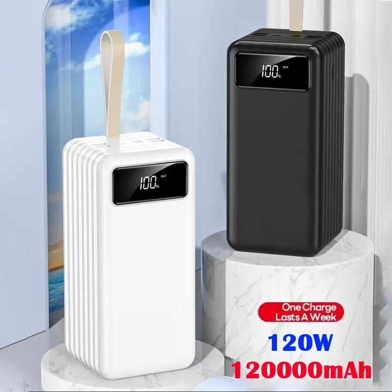 

120000 mAh Новое быстрое зарядное устройство сверхбольшой емкости 120 Вт, портативное уличное зарядное устройство для IPhone, Xiaomi, Huawei, внешний аккумулятор