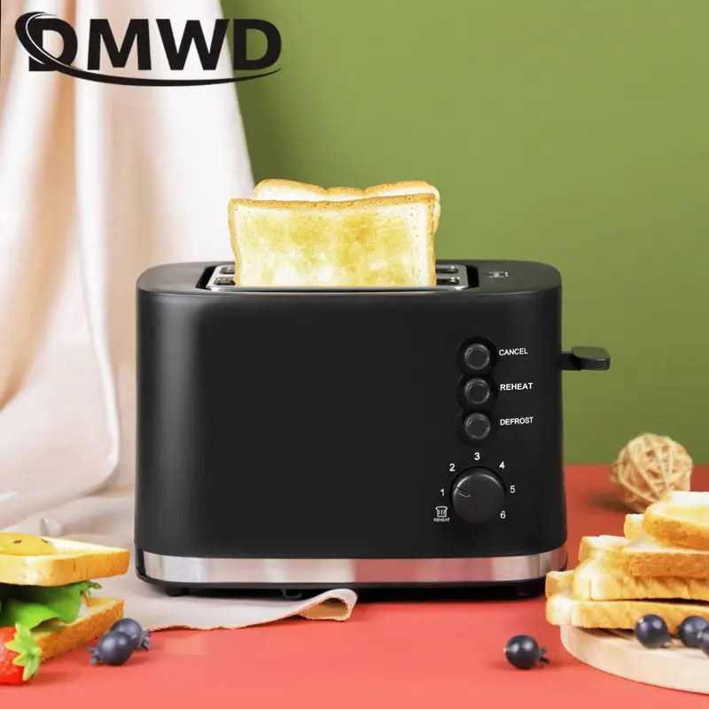 110V 220V Electric Toaster Automatic Bread Baking Machine Stainless steel Household Breakfast Toast Oven Sandwich Grill 2 Slice