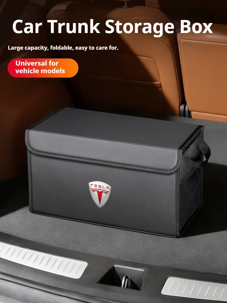 

For Tesla Model 3 Model Y Model X Model S Car Trunk Foldable Storage Box Large-Capacity Stowing Tidying Bag Interior Accessories