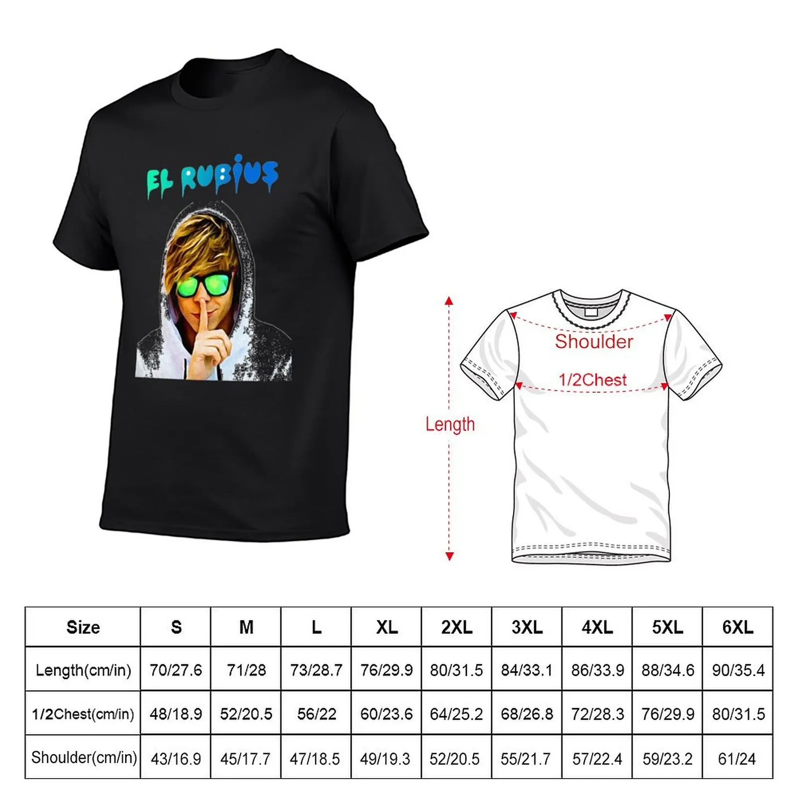 ElrubiusCamiseta clásica T-Shirt shirts graphic tee vintage plain T-shirts man T-shirts for men cotton