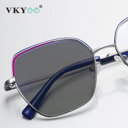 Imagen 2 del producto VKYEE-gafas de lectura con forma de ojo de gato para mujer, anteojos de ordenador fotocromáticos con luz azul, prescripción personalizable, 3101