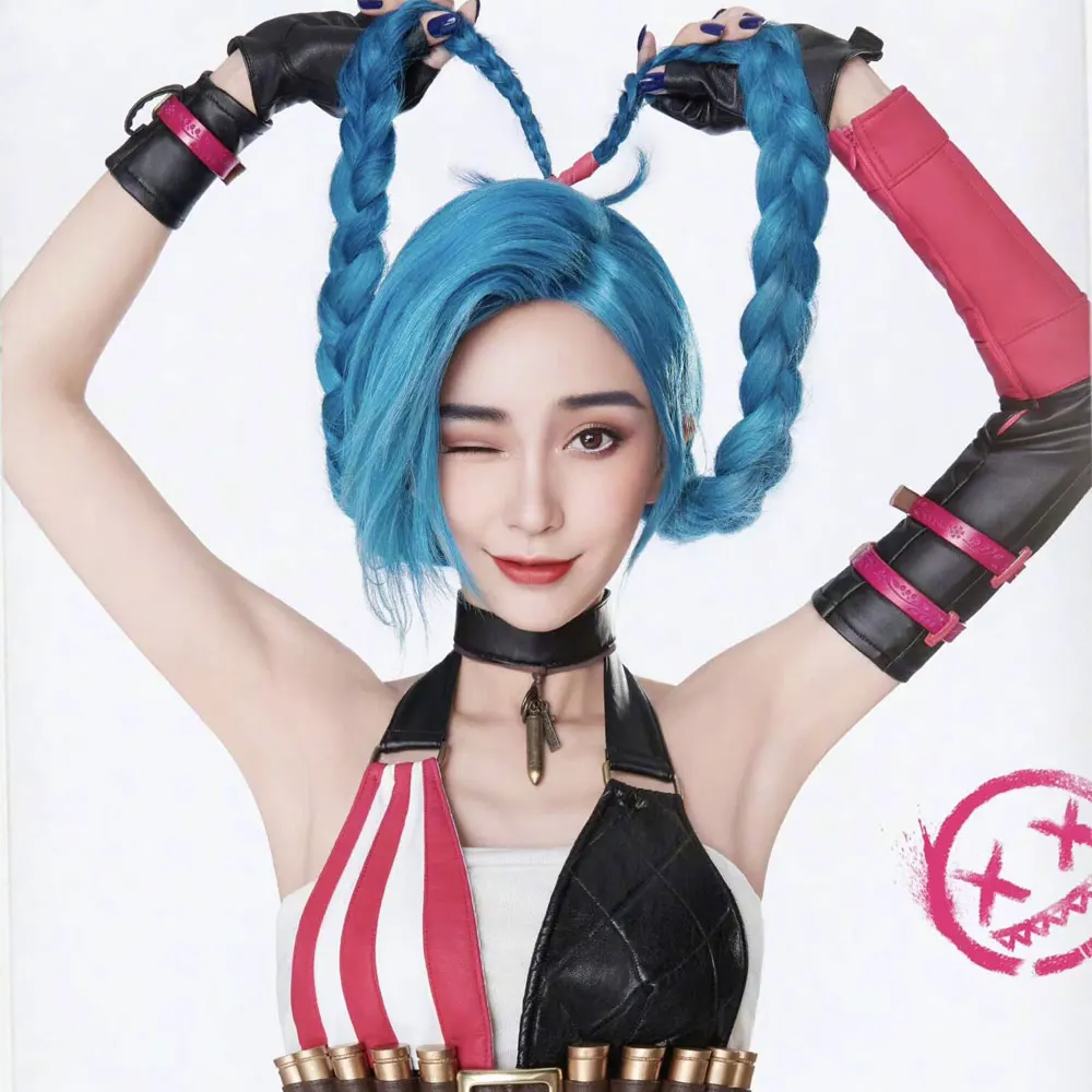 Cosplay LOL Jinx peruka 120cm/46.8 \