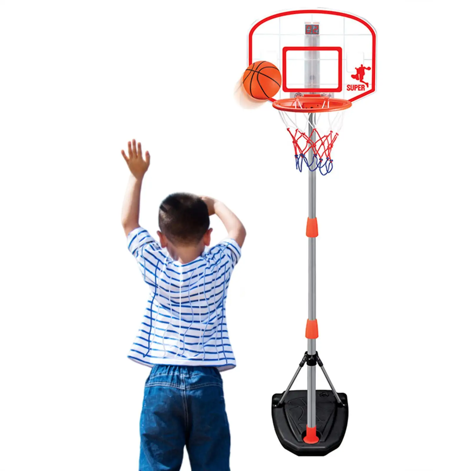 

Kids Basketball Hoop and Stand Electronic Scoring Adjustable Toddler Starter