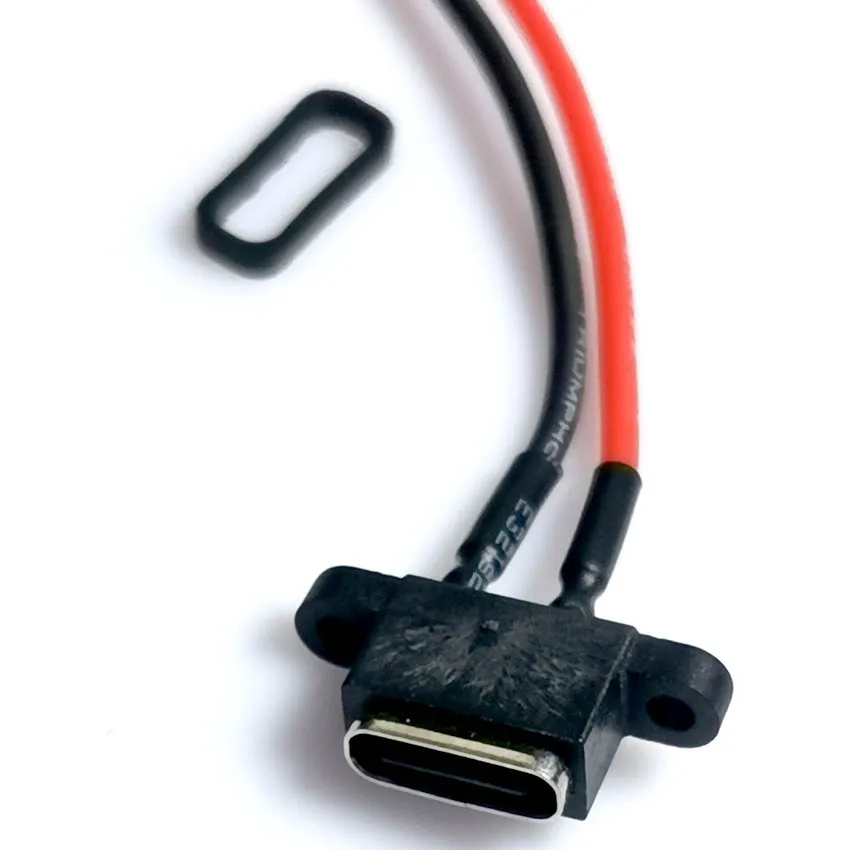 Conector à prova d'água tipo c, 5 peças/10 peças, fio de soldagem, soquete fêmea, porta tipo c, interface de carregamento, 2 pinos com soquete de fio de soldagem