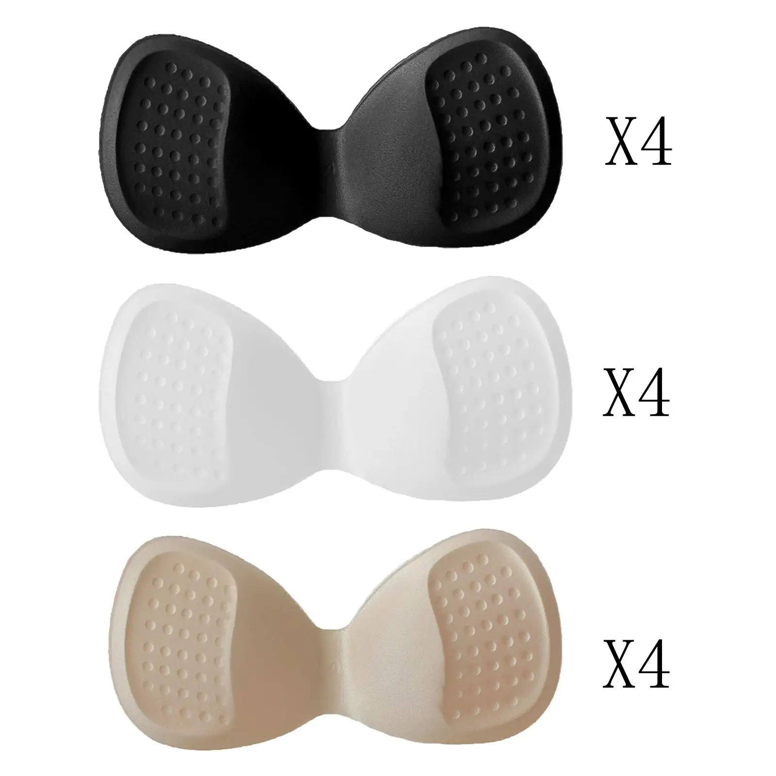 4x Backless Bra Pads Inserts Push up Reusable Cups Breast Removable for Bikini Swimsuit Sports Dress