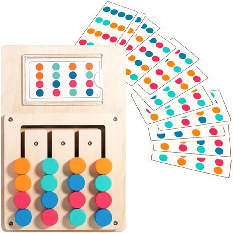 Wooden Early Learning Toys Color Shape Matching Puzzle Board for Kids Brain Development & Logical Thinking