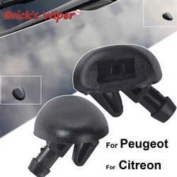 Erick's Wiper 2Pcs Front Windshield Wiper Washer Jet Nozzle For Peugeot 206 206+ 407 6438J2 6438E6 6438AV 6438W2 6438Z1 Glass