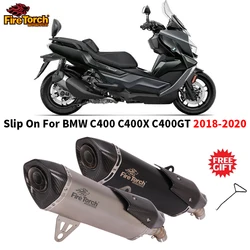 Slip On For BMW C400 C400X C400GT 2018-2020 Full System Motorcycle Exhaust Escape Moto Middle Link Pipe Carbon Fiber Muffler