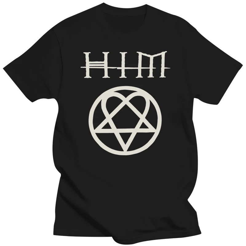 HIM Men's Heartagram T-shirt Men's Sports T Shirt Round Neck T-Shirts