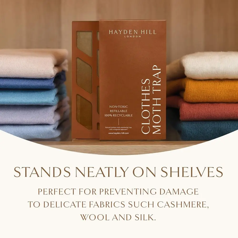 Perangkap Ngengat untuk Pakaian & Lemari - Paket 3 - Perangkap Ngengat Isi Ulang dan Bebas Bau untuk Dalam Ruangan - Feromon untuk Perlindungan Pakaian