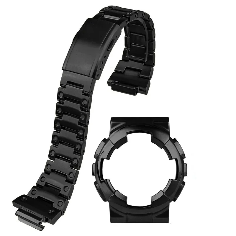 Laopijiang Für Casio G-SHOCK GA-110 GA-120 GA-100 Massives Edelstahl-Metall-Uhrenarmbandgehäuse GA-110/100/120 Armband für Herren, wasserdicht 9