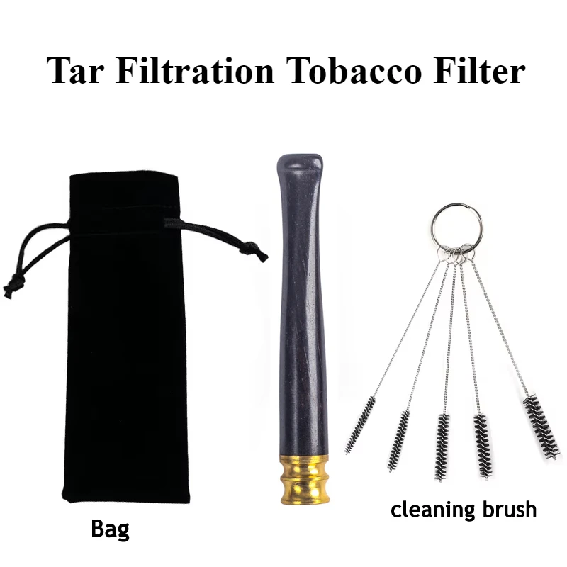Handmade solid wood Cigarette Holder Microfilter For 6mm 8mm Smoke filter Circulation Portable Tobacco Pipe Smoking Accessories