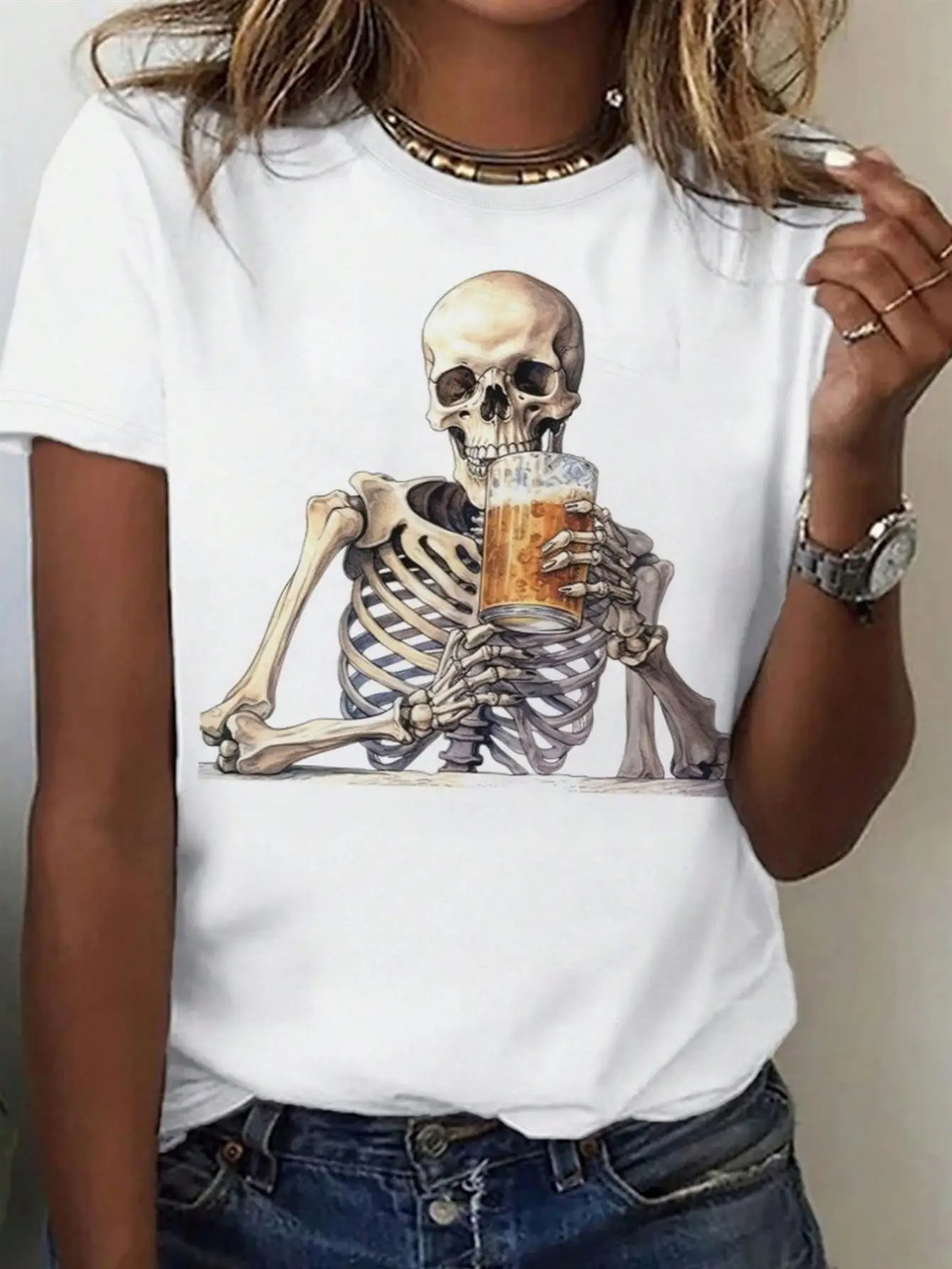 

New Women's T-shirt Plus Size Printed Casual Loose Fashion Short Sleeve T-shirt, Soft Comfortable and Breathable, Outdoor Sports