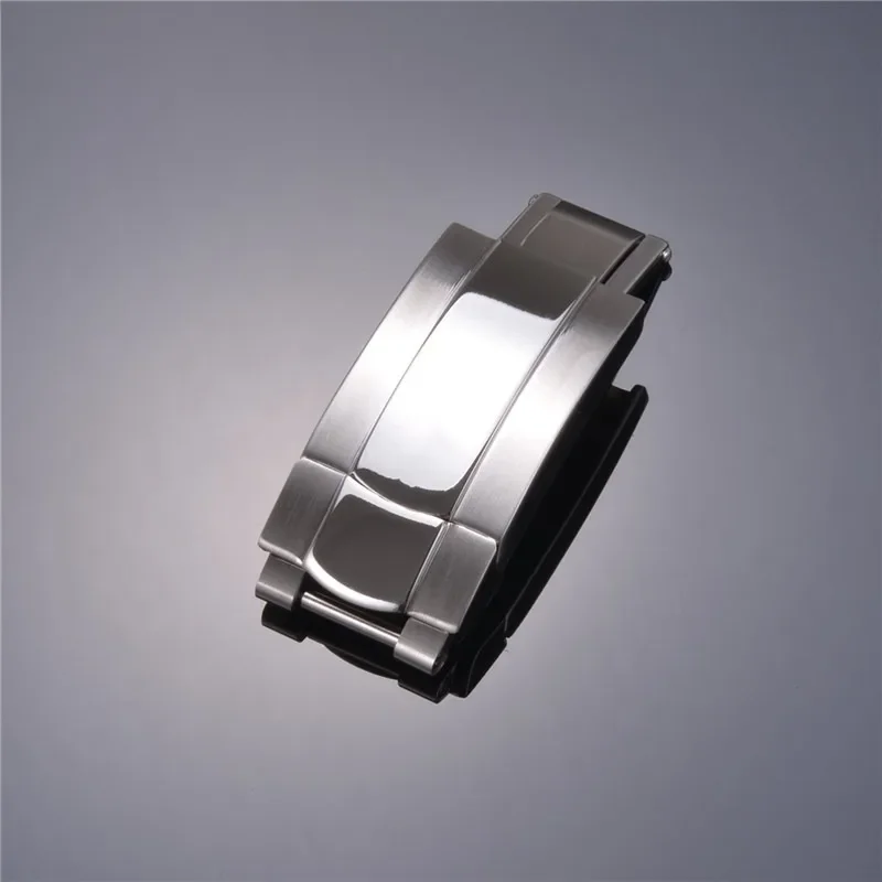 16*9mmSolid Stainless Steel Folding Buckle for Rolex Submariner Oysterflex Daytona GMT Watch Band Strap Deployment Clasp