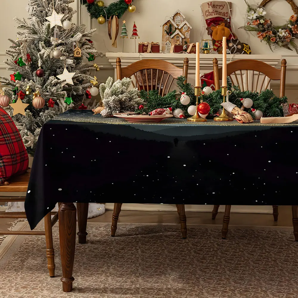 Starry Swirl Table Cloth Waterproof Tablecloth Spill Proof Table Cloth, Wipe Clean Table Cloth for Dining Camping