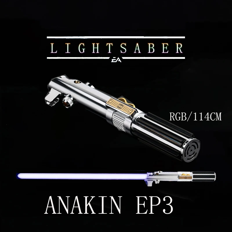 

Cosplay Anakin Ep3 Metal Lightsaber Profie2.2 Imported Pixel Chip 10 Sets Of Sound Effects Metal Handle Boy Luminous Toys Gift