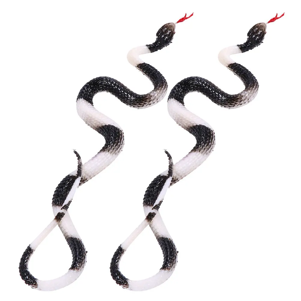 

2Pcs Simulation Snake Rubber Prank Prop Halloween Decoration Realistic Artificial Snake Statue Garden Ornament