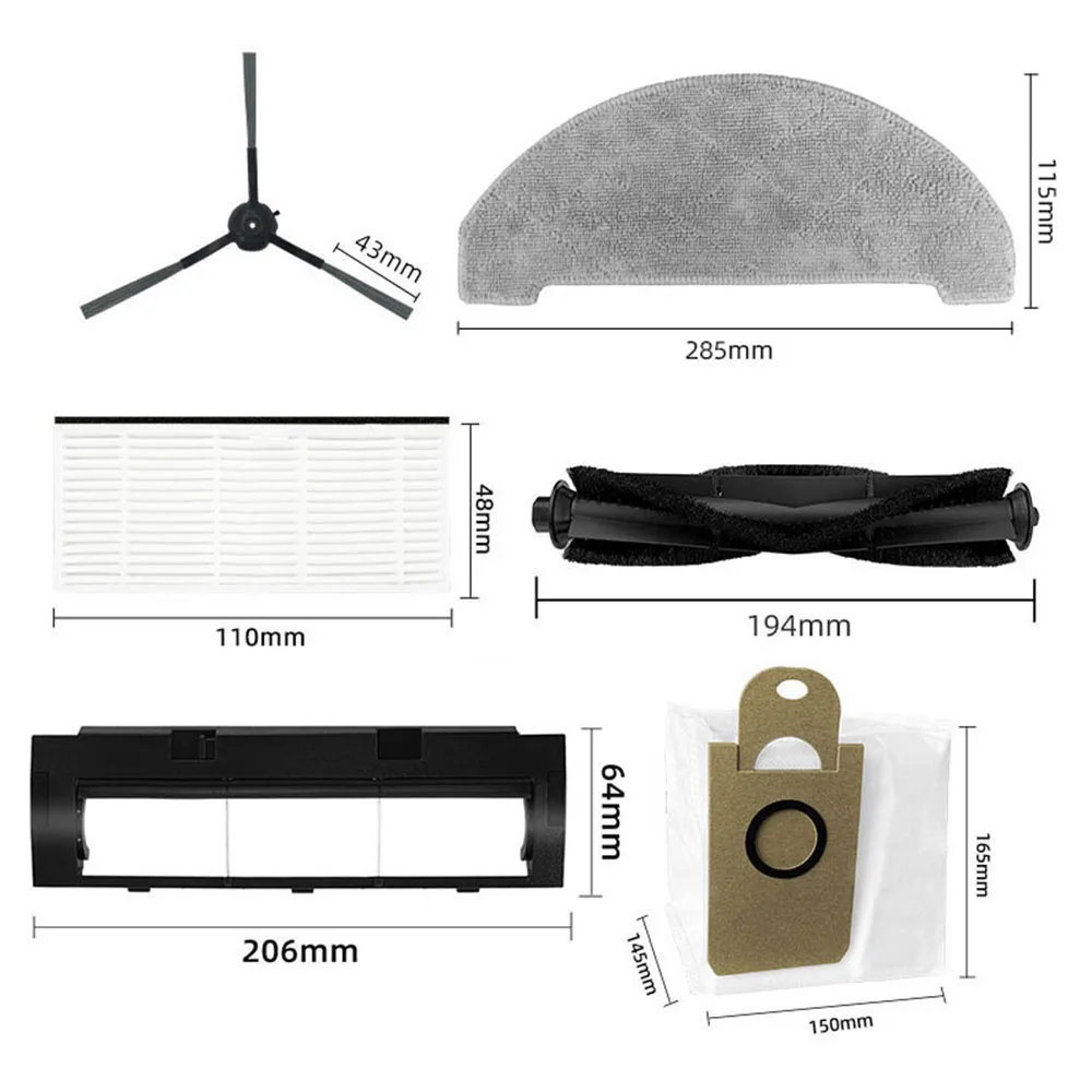 Main Brush Cover Dust Bags Mop Rag Hepa Filters Side Brushes For Viomi S9 Robot Vacuum Cleaner Accessories