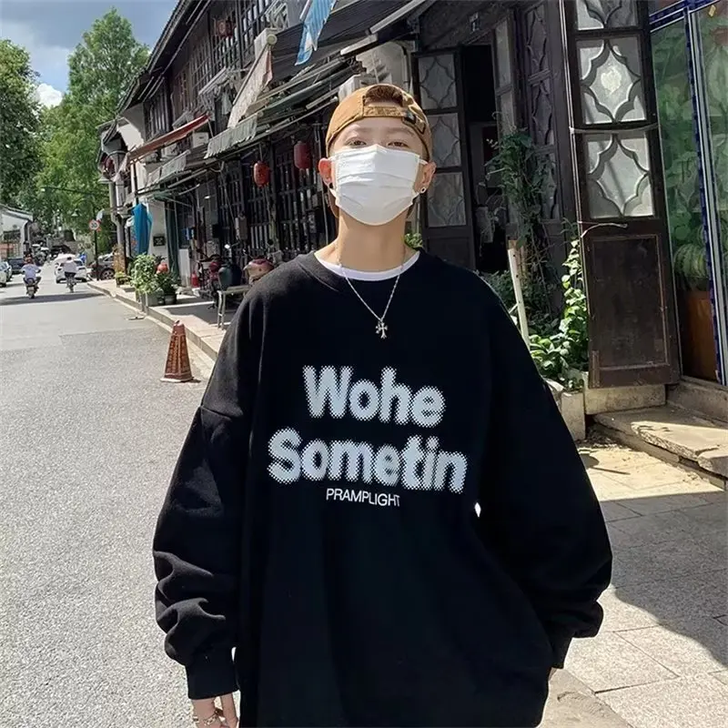 

American Streetwear Hoodie Trend Street Letter Printing Y2k Streetwear Oversized Pullovers 2023 Male Casual Tops Hiphop Basic