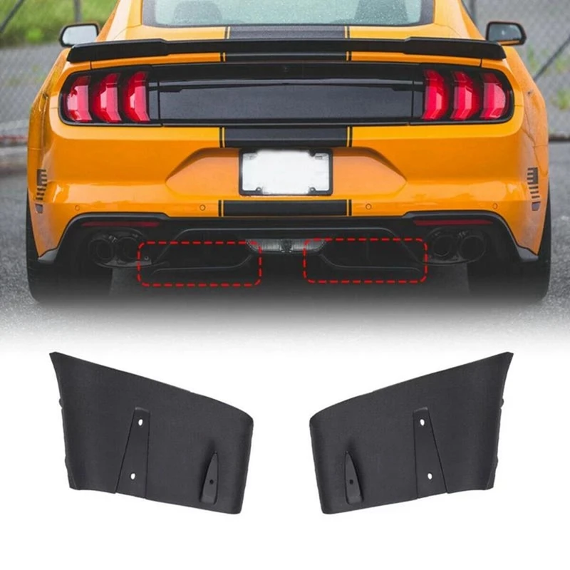 1 Pair Rear Bumper Lip Air Diffuser Valance Foil Kit ABS For Ford For Mustang 2018-2020 GT R Style Car Exterior Parts