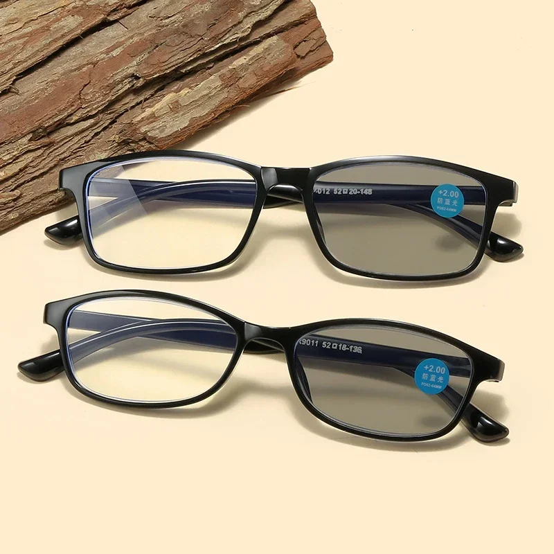 Full Frame Anti-blue Light Photochromic Presbyopia Eyewear Business Reading Glasses Outdoor High Definition Far Sight Glasses