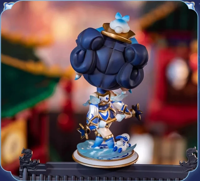 Originele Lol League Van Legendes Lux Blauw En Wit Porselein Q Versie Anime Actiefiguren Verzamelbare Ornamenten Model Speelgoed Cadeau