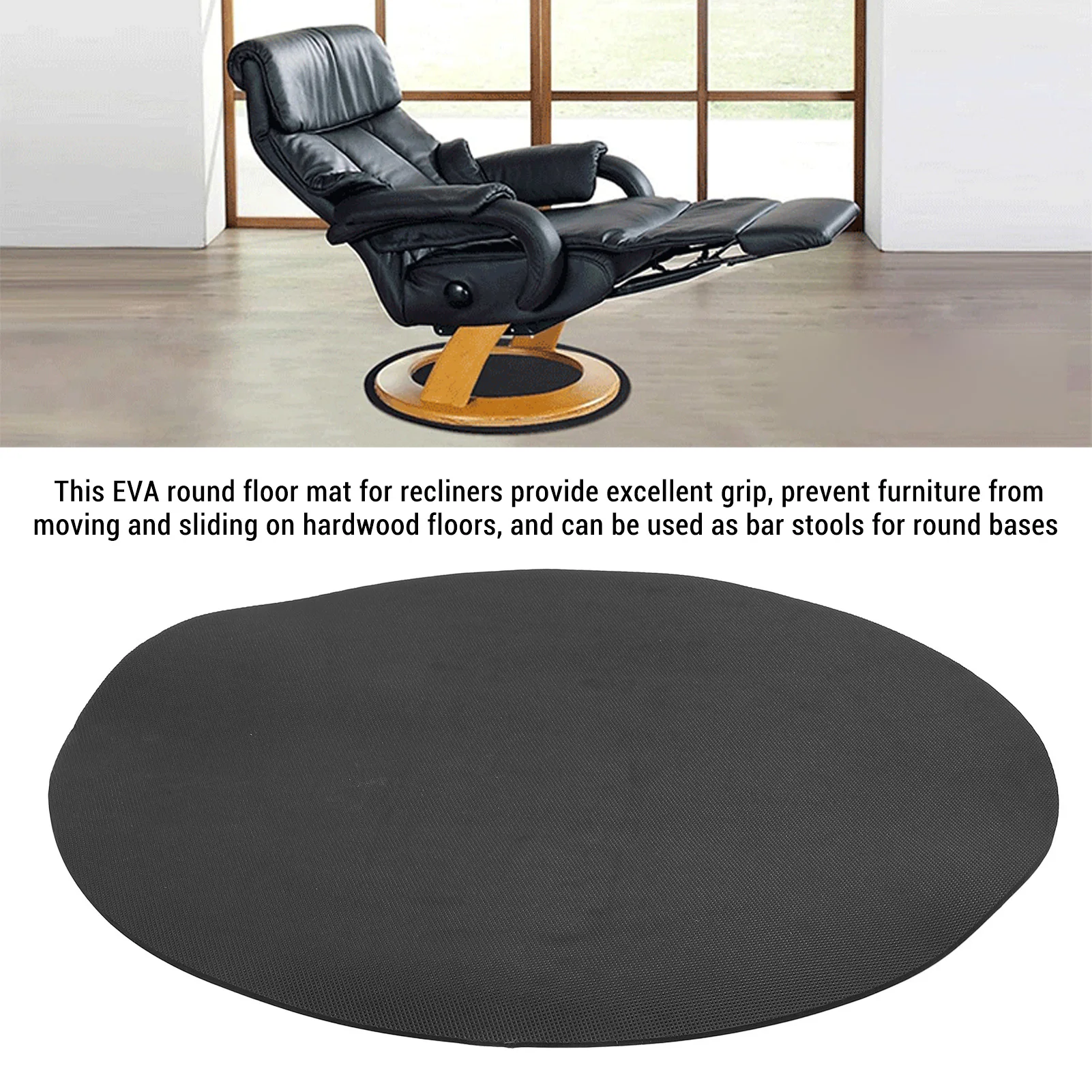 EVA Foam Furniture Pad Non Slip Round Shape Recliner Pad Floor Protection Black Floor Protector Pad Hardwood Floor Protection