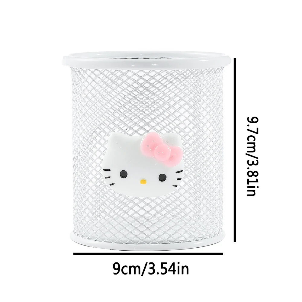 Imagem -06 - Hello Kitty Round Pencil Holder Série Sanrio Decorações de Mesa Anime Fans Presente de Aniversário para Meninas Fofo 1pc