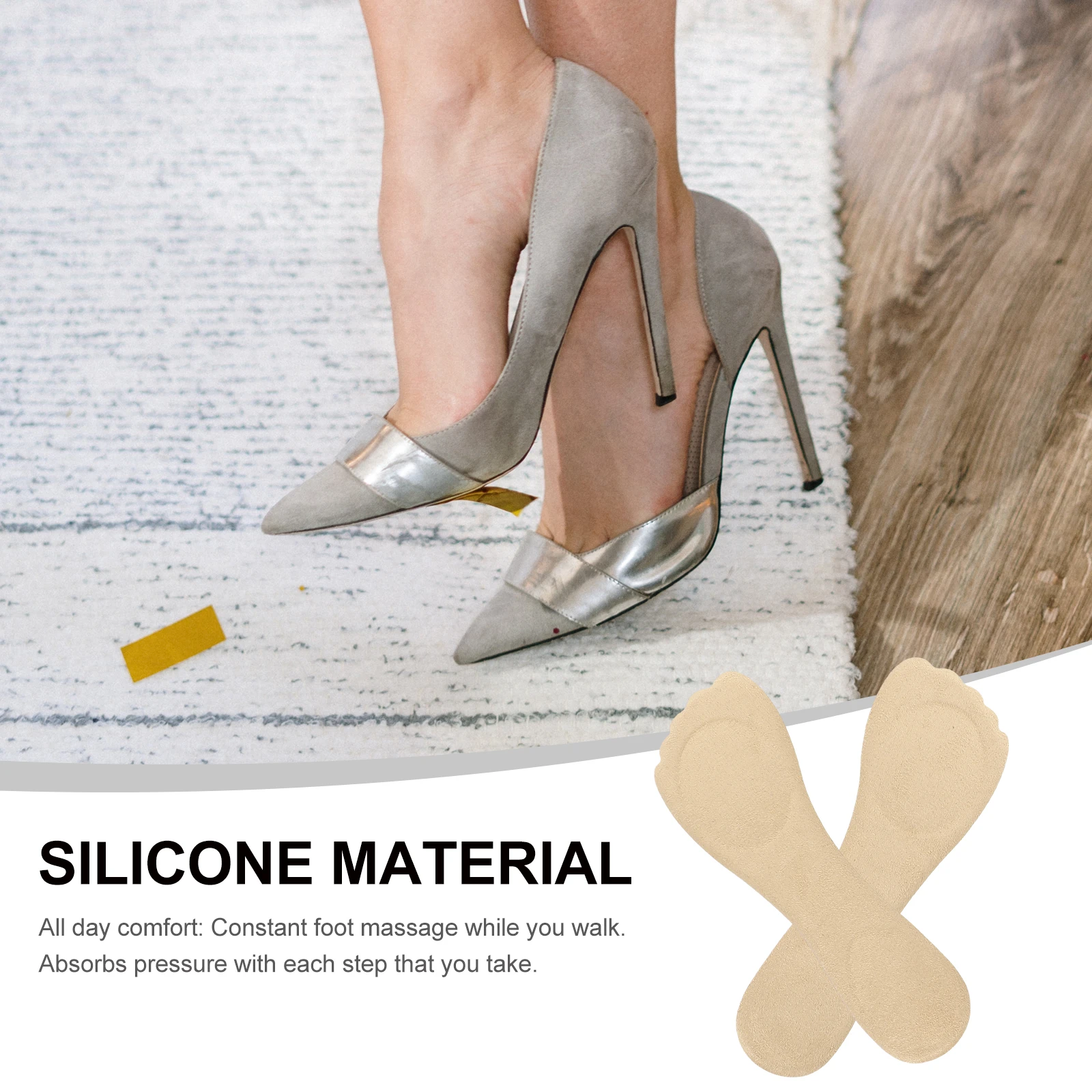 

Silicone Insoles Anti-Slip Foot Care Tool Breathable Massage Absorption Comfortable Inserts 4 Colors Unisex Sports Daily