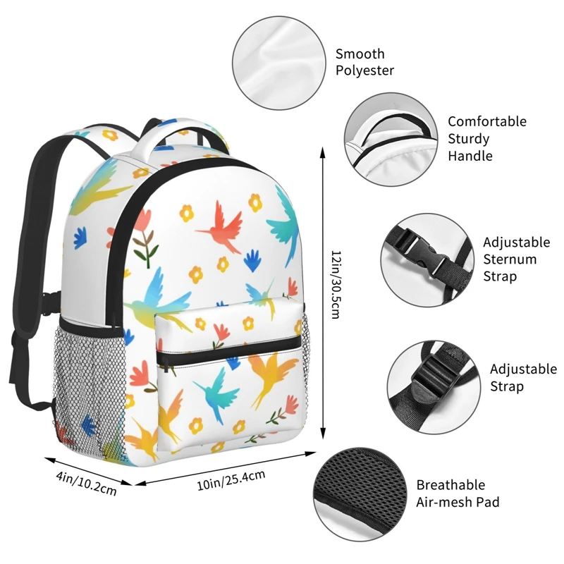 BYMONDY-Mochila Escolar con diseño Floral para niños, morral de nailon con dibujos animados de aves, a la moda