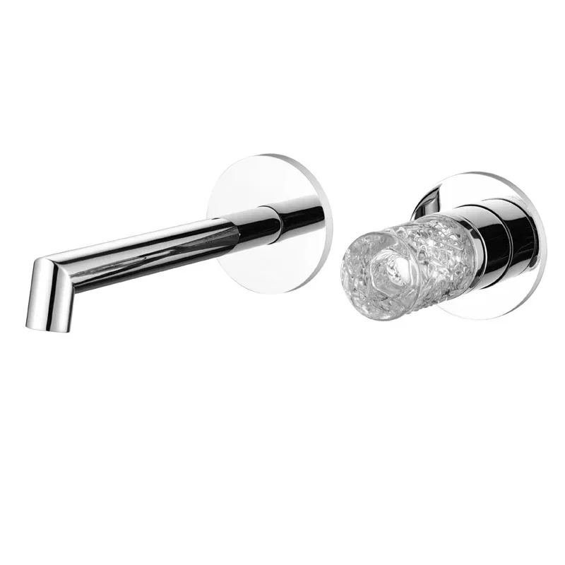 

All-copper chrome concealed wall basin faucet bathroom simple hot and cold basin faucet AM2507