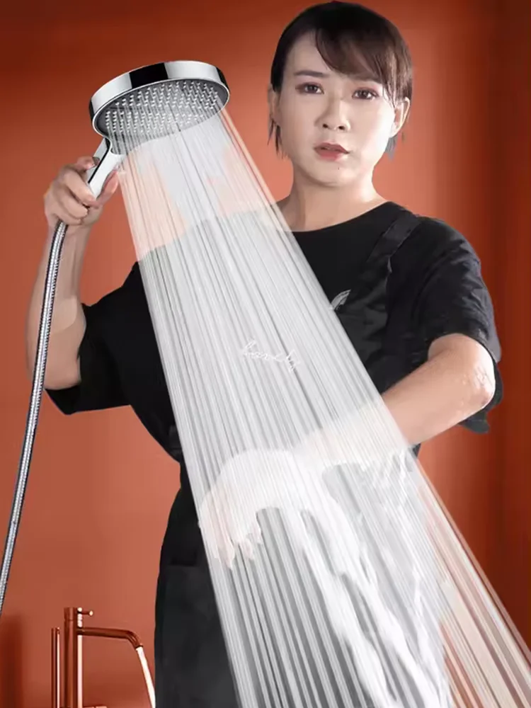 

150MM Big Panel High Pressure Shower Head 3 Modes Adjustable Showerheads Water Saving Spray Nozzle Bathroom Faucet Accessories