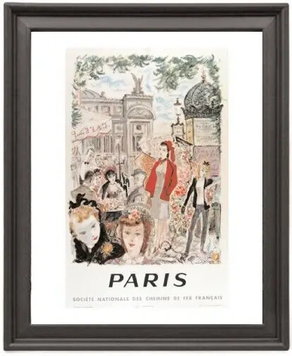 

Framed Poster France Paris Picture Frame 16x12 inches Photo Paper Print