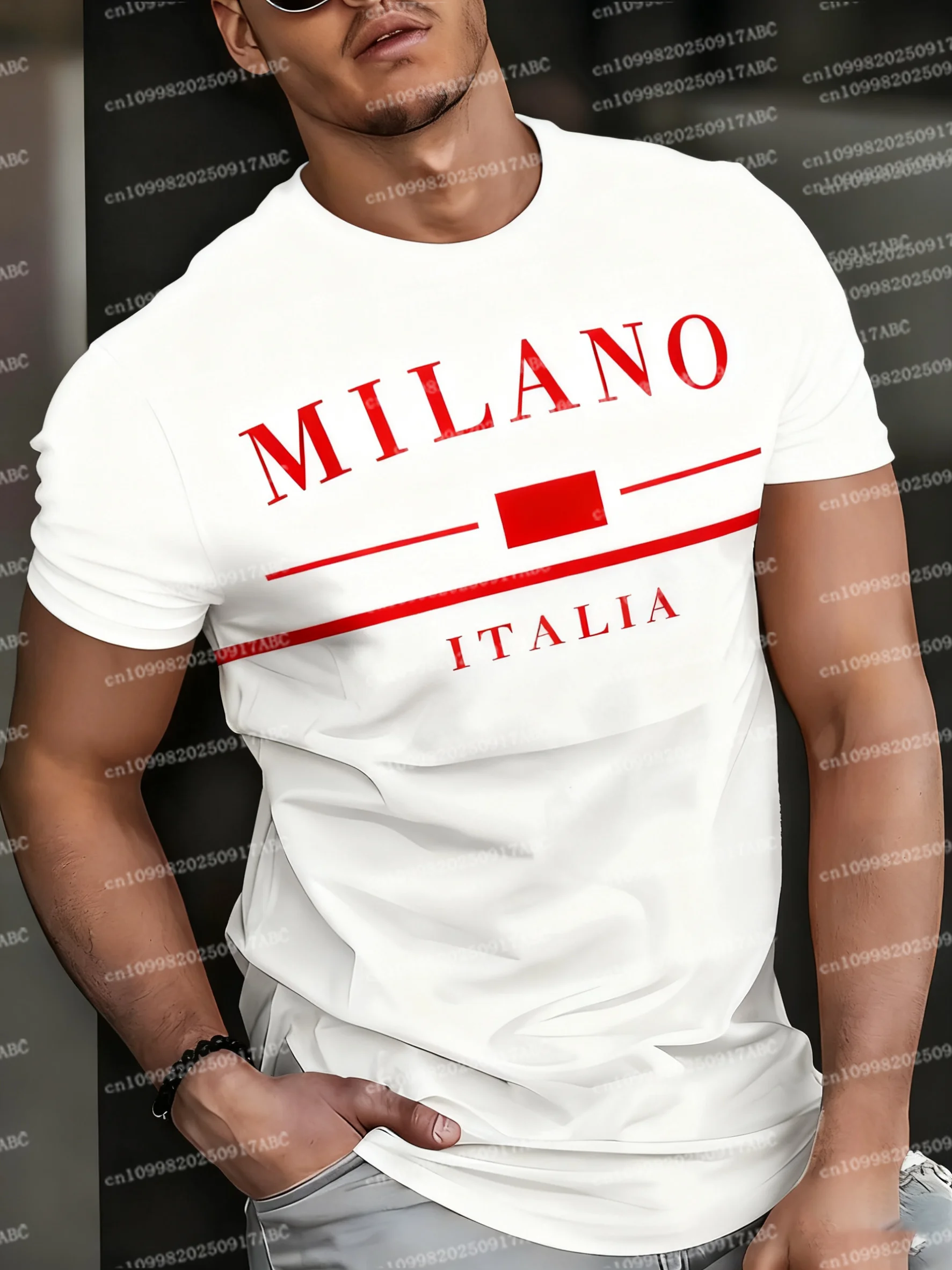 

Italia Milano с буквенным узором, мужские футболки с 3D принтом, повседневные топы с короткими рукавами, женская футболка для мальчиков, свободная уличная детская футболка