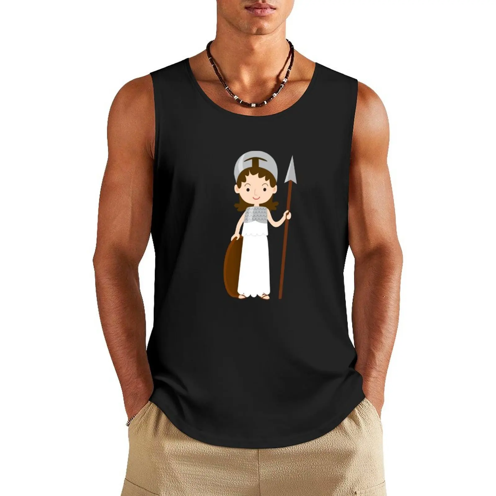 

Goddess Athena Tank Top summer Men's tops gym clothes man bodybuilding t shirt Gym man
