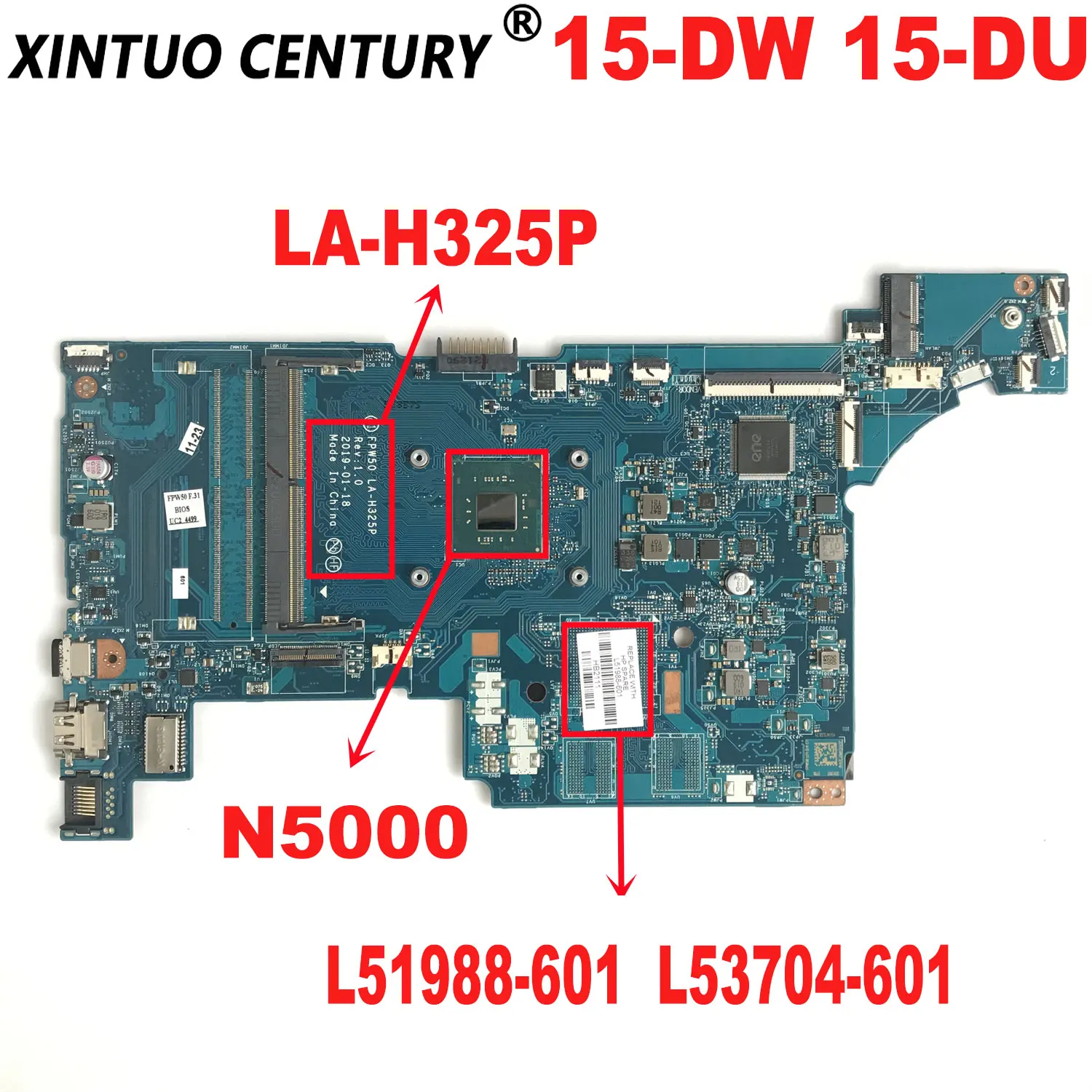 

Материнская плата FPW50 для ноутбука HP PAVILION 15-DW 15-DU с процессором N5000