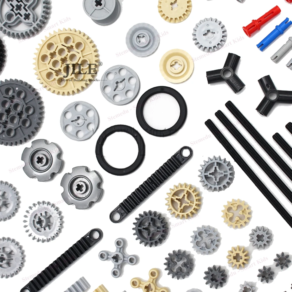 116 pezzi Technics Parts MOC Building Blocks - Ingranaggi, asse, perno, connettore, ruote, catena a maglie, cremagliera, set differenziale