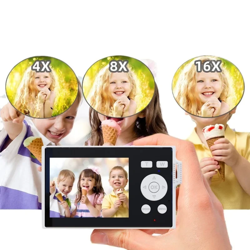Imagem -05 - Câmera Digital de Alta Definição para Estudantes Ultra Fino Zoom Anti-shake Cartão Inteligente Novo