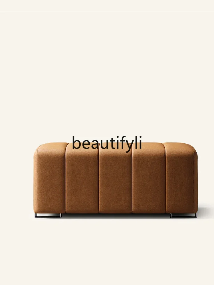 

Soft bag sofa stool high-end modern light luxury shoe stool creative leather rectangular pedal