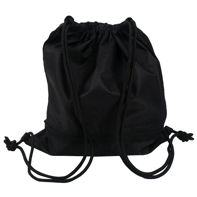 NEW-3X Outdoor Women Men Nylon Black Ultralight Backpack Football Basketball Bag String Drawstring (Big)