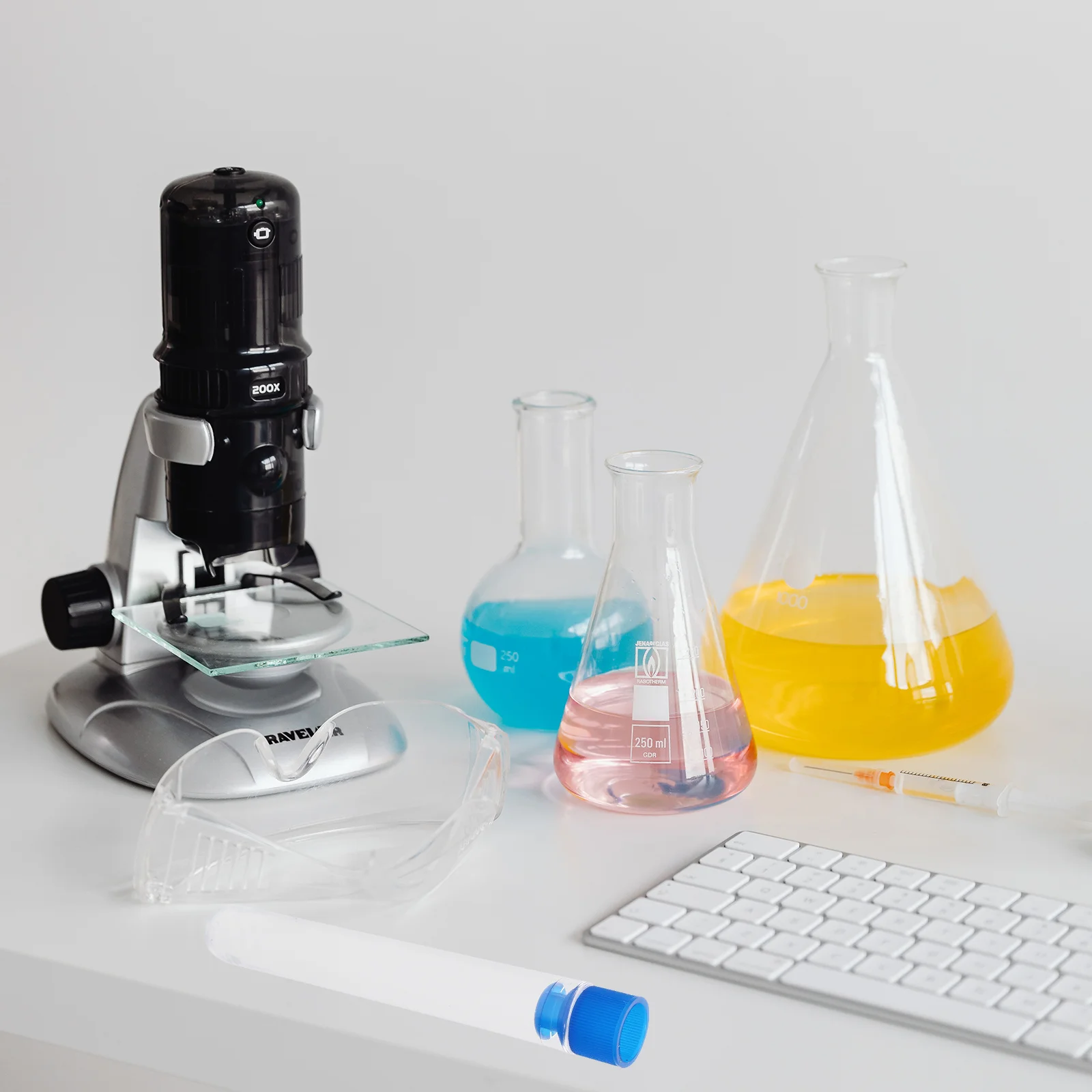 50 قطعة أنابيب اختبار شفافة حاويات المختبرات البلاستيكية للبحث العلمي عينة تخزين قوارير صغيرة للسوائل