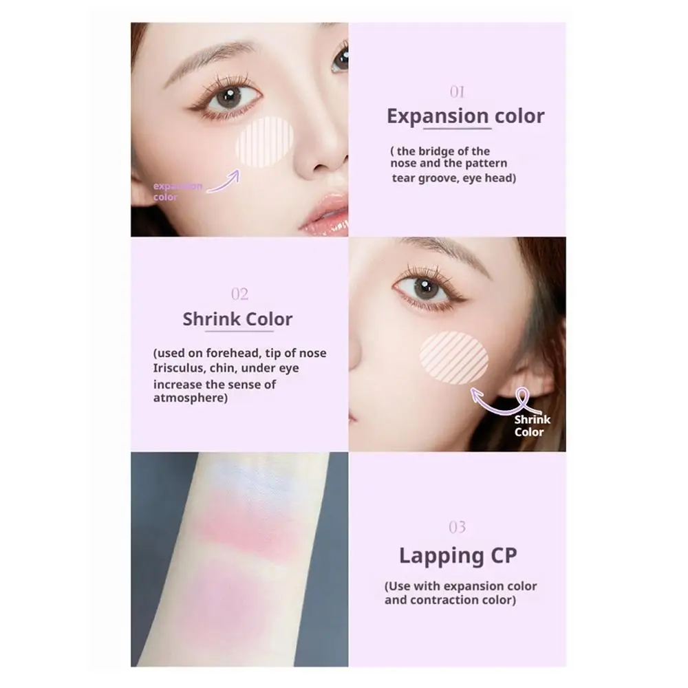 

4colors Eyeshadow Palette Natural Matte Nude Glitter Pearlescent Purple Cute Korean Eye Shadow Makeup Pallet Cosmetic