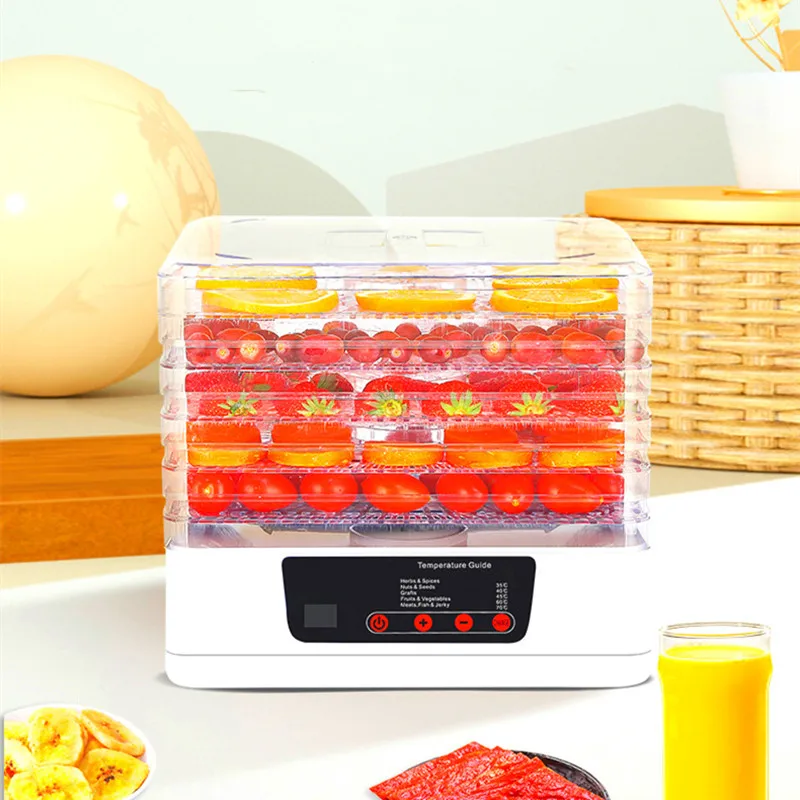 5 Layer Small Spice Fruit And Vegetable Dryer Household Fruit Dryer Pet Food Dehydrator Flowers And Herbs Air Dryer White Blue