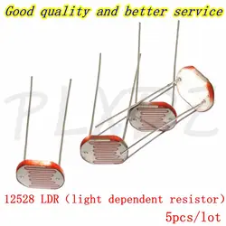 5pcs 12528 Light Dependent Resistor LDR 12MM Photoresistor Photosensitive GL12528 Photoconductive resistance