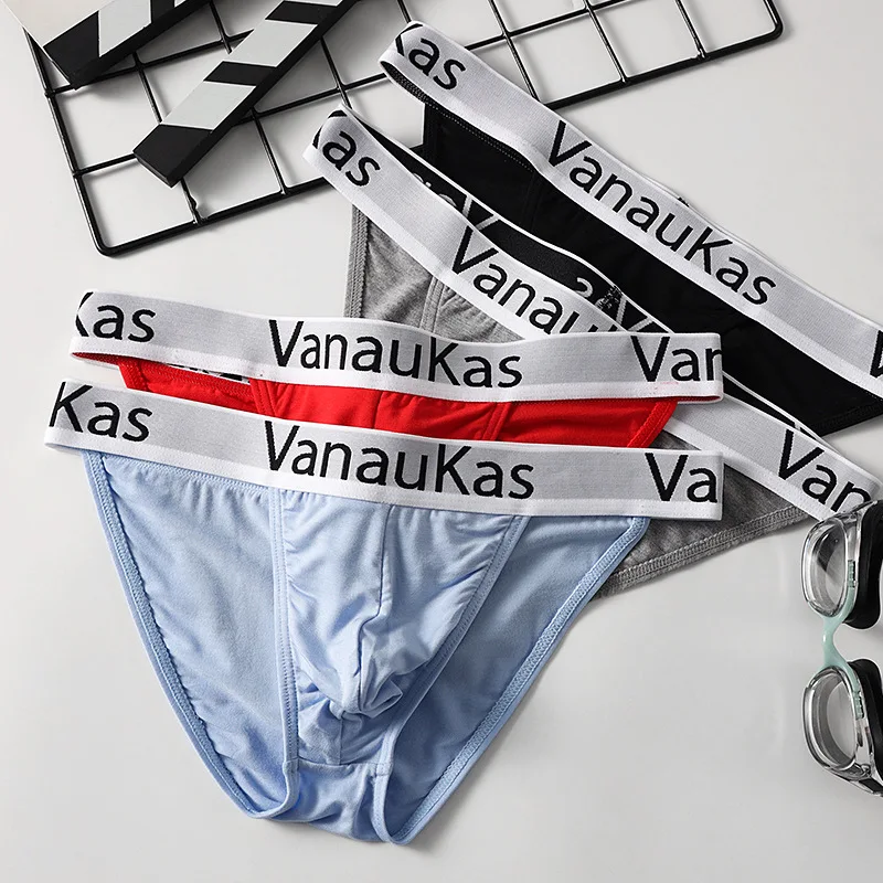 3-Piece High-Cut Mini Briefs: Men's Modal, New Style, Hollow Elastic, Sexy Low-Rise Underwear